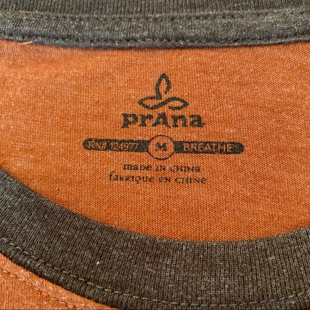 Prana Raglan Sleeve Rust & Brown Long Sleeve Tee_3